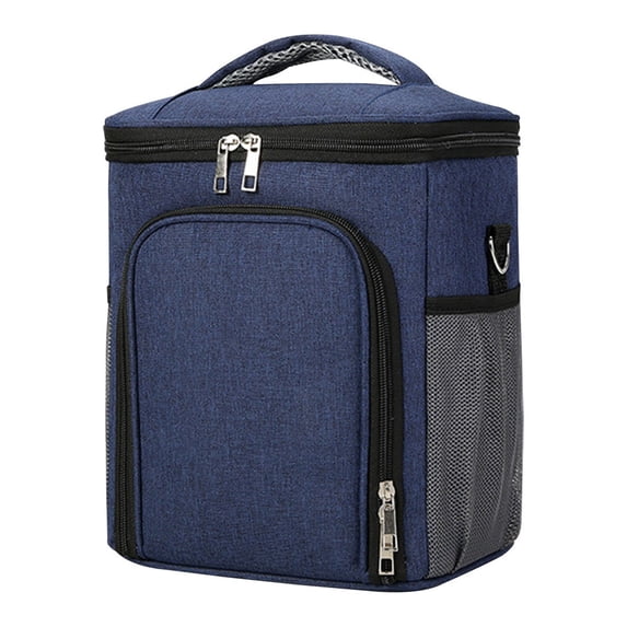 Hvmvliv Lunch Box Bag Oxford Cloth Portable Lunchbox Bag Large Capacity Portable Meal Bag Shoulder Bag Messenger Bag Insulation Bag Lunch Box Bag Fresh Ice Bag Practical Stain-Resistant Blue