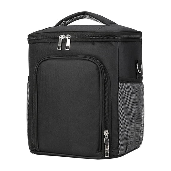 Hvmvliv Lunch Box Bag Oxford Cloth Portable Lunchbox Bag Meal Bag Large Capacity Portable Meal Bag Shoulder Bag Messenger Bag Insulation Bag Lunch Box Fresh Ice Bag Practical Stain-Resistant Black
