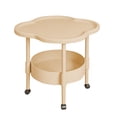 thumbnail image 1 of Hvmvliv Mini 2 Tier Bedside Table with Wheel, Pvc Rolling Cart Storage 2 Shelf Nightstand for Narrow Bedroom Living Room Office Brown, 1 of 9