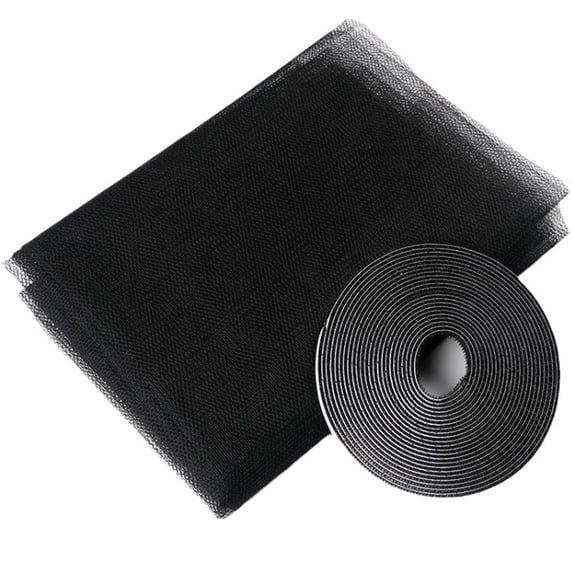 Hvmvliv Mosquito Net Indoor Insect Fly Screen Mesh,59x51.2in DIY Cut-to-Size Window/Door Mosquito Netting with Self-Adhesive Tape,Easy Install and Washable Black