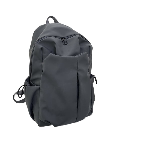 Hvmvliv Nylon Backpack Solid Color Laptop Backpack for College,Lightweight Casual Daypack for Work Travel,Durable Bookbag with Multiple Pockets Gray