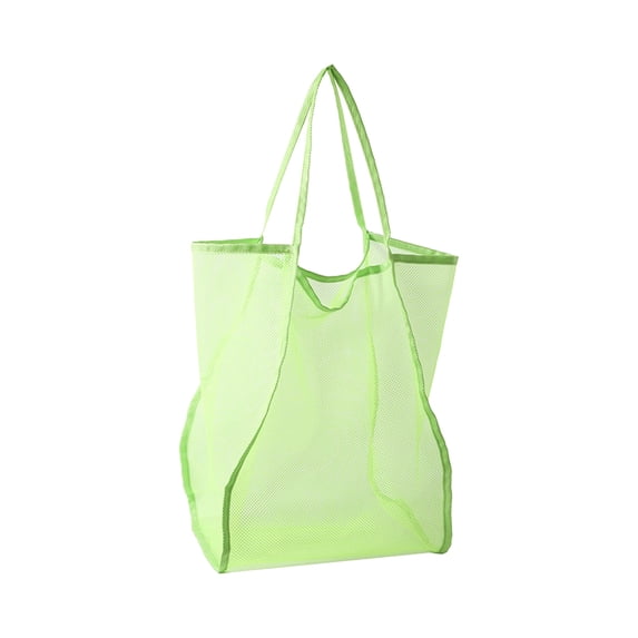 Hvmvliv Nylon Mesh Beach Bag,26L Large Capacity,Foldable Quick-Dry and Sand-Proof Travel Tote Wash Bag for Pool,Vacation,Beach,Size:12.09X14.82X8.58in Green