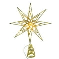 thumbnail image 1 of Hvmvliv Octagonal Star Christmas Tree Topper with Lights Metal Star Built-In 20 Bulbs Xmas Star Tree Top Ornament for Christmas Tree Decoration Gold, 1 of 8