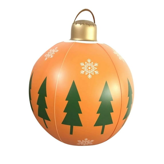 Hvmvliv Outdoor Christmas Inflatable Decorative Ball Giant Christmas Balls Christmas Inflatable Ball for Christmas Yard Porch Decorations 1.98 ft, Orange