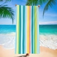 thumbnail image 1 of Hvmvliv Oversized Striped Beach Towel Beach Blanket for Adults,Soft and Absorbent Pool Towel,Sand-Shake,Fade-Resistant,Machine Washable,for Swimming,Travel,Camping,Size:63X31.5in Multicolor-C, 1 of 5