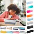 thumbnail image 1 of Hvmvliv Pencil Case Pencil Bag Big Capacity, Color-Blocked Design Portable Pen Case Office Stationery Makeup Bag, Oxford Cloth, 22x9.5x2cm, 1 of 6