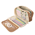 thumbnail image 1 of Hvmvliv Pencil Pouch Cloth Pencil Case Large Capacity Pencil Case Zipper Bag Spacious Opening Pencil Case Office Storage Ladies And Men Brown, 1 of 9