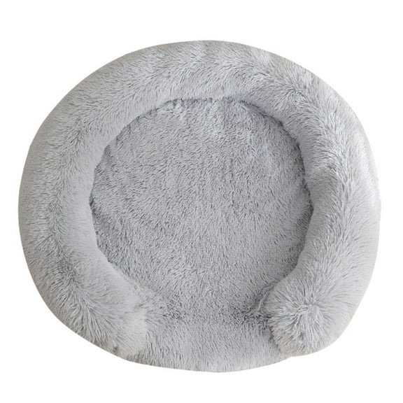 Hvmvliv Pet Beds for Small Dogs Donut Comfy Soft Round Pet Beds Winter Warm Doggie Bed Plush Cushion Bed for Small Dog and Cat Gray, 35x19 in