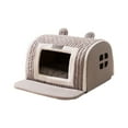 thumbnail image 1 of Hvmvliv Pet Beds for Small Dogs Winter Thicken Plush Warm Small Dog Bed Removable Washable Pets House Suitable for Small and Medium Size Cat and Dog Gray, 13.7x11.8 in, 1 of 6