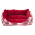 thumbnail image 1 of Hvmvliv Pet Cat and Dog Bed Stripe Pets Beds for Small Dogs and Cat Soft Comfy Rectangular Cat Bed Red, 17x13 in, 1 of 6