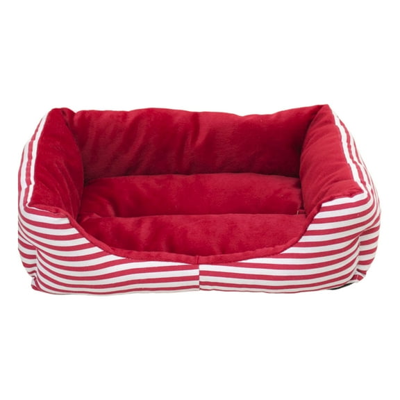 Hvmvliv Pet Cat and Dog Bed Stripe Pets Beds for Small Dogs and Cat Soft Comfy Rectangular Cat Bed Red, 17x13 in