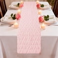 thumbnail image 1 of Hvmvliv Pink and White Heart Table Runner for Valentine's Day - 36x13 Inch Decorative Scarf for Dining Coffee TV Cabinet, Home Decor, Washable Pink, 1 of 6