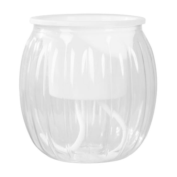 Hvmvliv Plant Vase Indoor Transparent Hydroponic Small Potted Plant Pots - Indoor Living Room Desktop Self-Watering Plastic Flower Pots for Green Lovers Clear