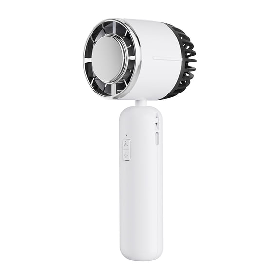 Hvmvliv Portable Fan Handheld Fan Cold Compress Refrigeration Hanging Neck Small Fan Rechargeable Folding Desktop Mute Turbo Fan White