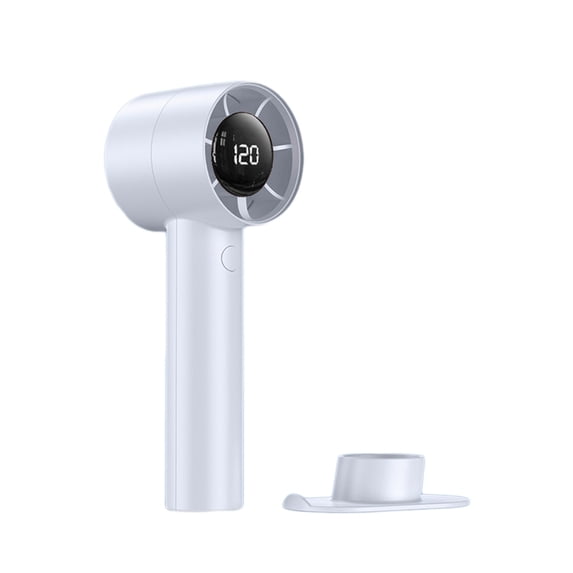 Hvmvliv Portable Fan Handheld Fan Usb Reversible Base Vertical Blowing 120 Wind Speeds Mini Desktop Rechargeable Easy Storage Small Fan White