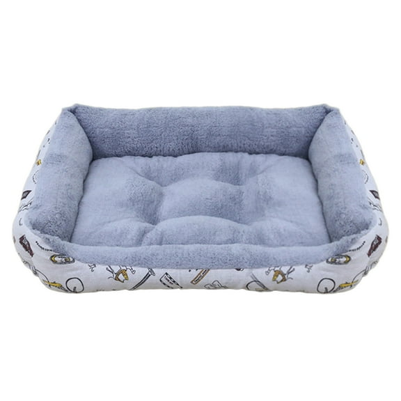Hvmvliv Puppy Bed Rectangular Cat and Dogs Extra Thicken Warm Comfy Cushion Bed Soft Winter Sleeping Pad for Small Dog Multicolor, 15x13 in