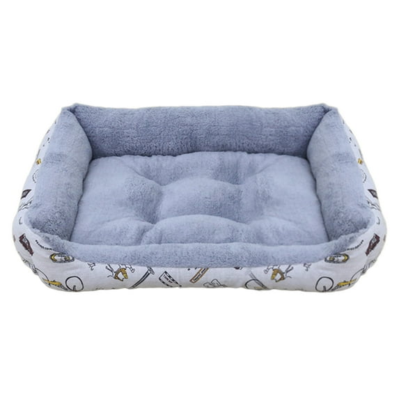 Hvmvliv Puppy Bed Rectangular Cat and Dogs Extra Thicken Warm Comfy Cushion Bed Soft Winter Sleeping Pad for Small Dog Multicolor, 15x13 in