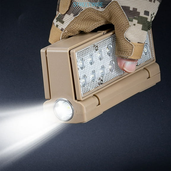 Hvmvliv Rechargeable Camping Light Outdoor Camping Light Portable Solar Power Folding Tent Side Light Emergency Lighting Rechargeable Camping Light for Travel Brown