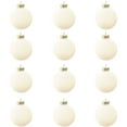 thumbnail image 1 of Hvmvliv Set of 12 Red Velvet Christmas Tree Balls 3.14 Inch Flocked Xmas Decorations Plastic Hanging Ornaments for Holiday Decor White, 1 of 6