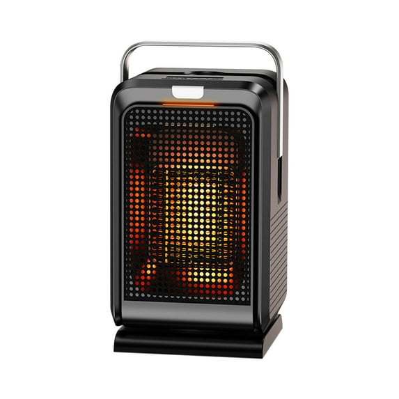 Hvmvliv Small Heater US Standard Compact Home Desktop Heater, Remote Control & Timer Functionality, 1000W Energy Efficient Heater for Office, Bedroom, Small Spaces Black