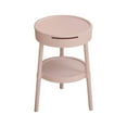 thumbnail image 1 of Hvmvliv Small Nightstand with Storage for Saving Spaces,Pvc Assembled Bedside Table Mini Side Table with 2 Shelves for Bedroom Living Room Pink, 1 of 6