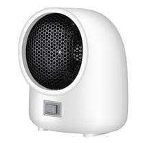 Hvmvliv Small Space Heater 400W Mini Space Heater Fan, Portable Ceramic Heating for Home Office Indoor Use, Overheat Protection, US Plug, Quiet Personal Desk Heater White
