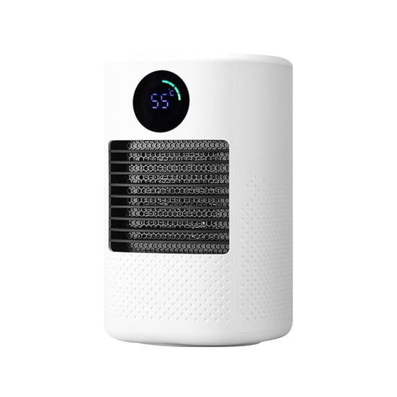 Hvmvliv Small Space Heater Household Heaters, Hot and Cool Fans Dual-purpose, Liangyi Desktop Heaters, 3 Gears Temperature Control, Ceramic Heating, Overheat Protection White