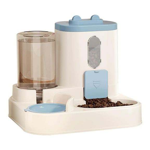 Hvmvliv Smart Timed Automatic Cat Feeder 3.8L Programmable Dry Food Dispenser with Water Bowl for Small Pets