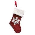 thumbnail image 1 of Hvmvliv Snowflake Embroidered Christmas Stocking Large Size Plush Xmas Stocking Gift Bag Christmas Tree Ornament Red, 1 of 6