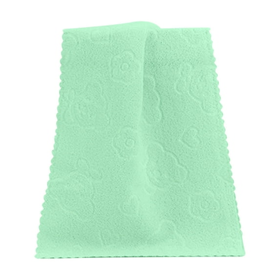 Hvmvliv Soft Bath Towels Large Five-color Bear Embossed Plain Face Towel Soft Absorbent Cleansing Bath Towel Green