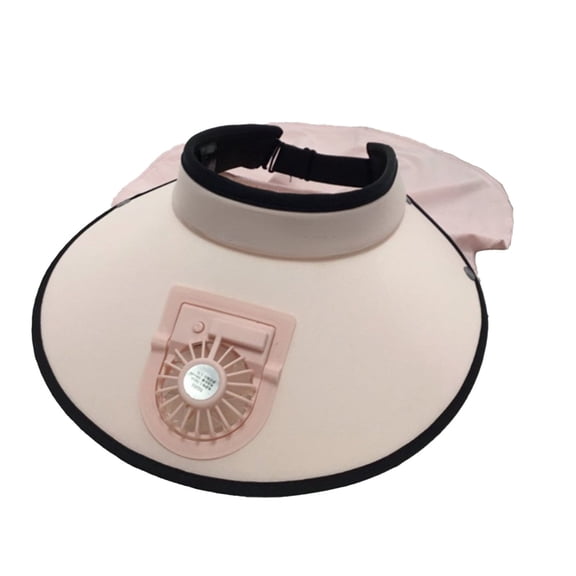 Hvmvliv Solar Fan Hat Female Wide Brims Sun Hat with 1 Solar Fan Summer Beach Hat with USB Charging Fan Hat for Outdoor Travel Pink
