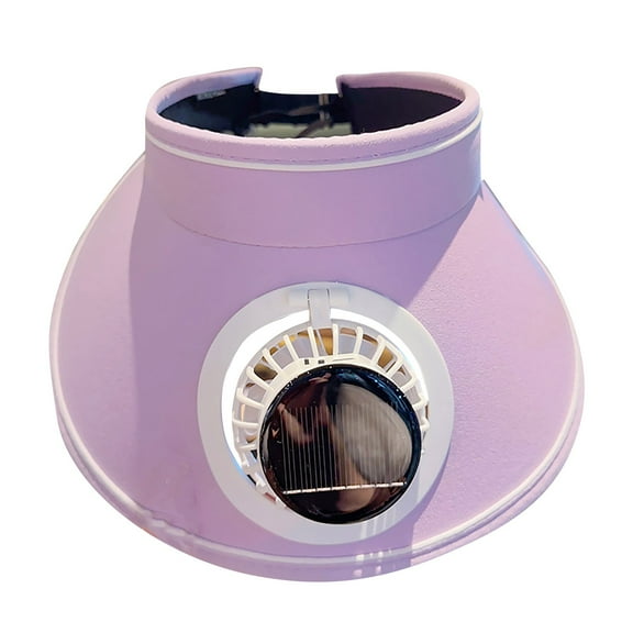 Hvmvliv Solar Fan Hat Sun Hat with Fan Solar   USB Charging Wide Brims Sun Hat Hollow Breathable Hat Summer Coolings Fan Hat for Men Women Purple