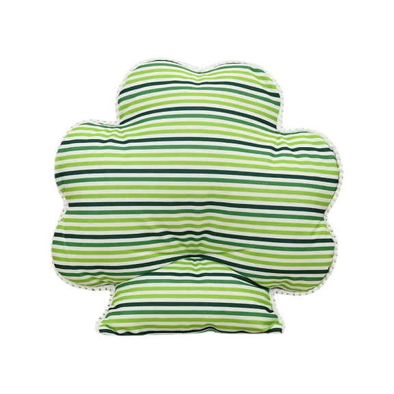 Hvmvliv St. Patrick's Day Clover Shaped Decorative Pillow, 40x40cm Green Multicolor Linen Pillow for Sofa Bedroom, Holiday Gift with Festive Pattern Green