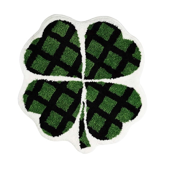 Hvmvliv St. Patrick's Day Decorative Floor Mat, Non-Slip Washable Carpet for Bathroom Door, Absorbent Soft Tufted Rug with Festive Easter Theme, 31.5x23 Inches Green
