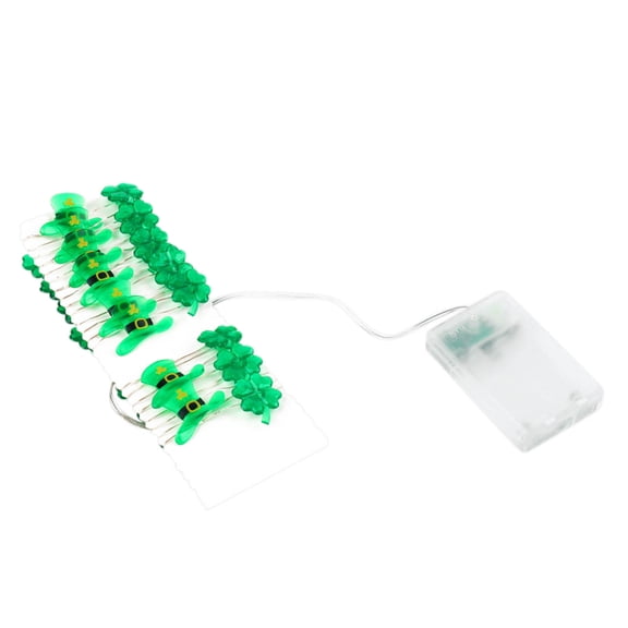 Hvmvliv St. Patrick's Day Green Clover String Lights, Battery Powered LED Decorative Lights for Indoor Outdoor Home, 200-300cm with Epoxy Resin Shamrocks Green