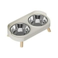 thumbnail image 1 of Hvmvliv Stainless Steel Double Bowl Non Tip Non Spill Elevated Stand for Neck Protection for Cats Small Dogs, 1 of 5