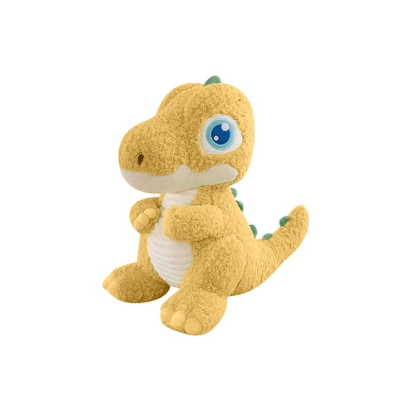 Hvmvliv Stuffed Plush Toys Big Eyed Dinosaur Plush Pillow Toy Ultra Soft Short Plush Stuffed Animal Green Yellow for Cuddling Home Playroom Decor Comfortable Detachable Cover Yellow