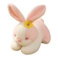 thumbnail image 1 of Hvmvliv Stuffed Plush Toys Easter Plush Stuffed Bunny Rabbit Toy with Flower Design Soft Fluffy Cute Animal for Cuddling Home Decor Spring Festival Celebration Tabletop Ornament Gift Pink, 1 of 6