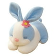 thumbnail image 1 of Hvmvliv Stuffed Plush Toys Easter Plush Stuffed Bunny Rabbit Toy with Flower Design Soft Fluffy Cute Animal for Cuddling Home Decor Spring Festival Celebration Tabletop Ornament Gift Blue, 1 of 6