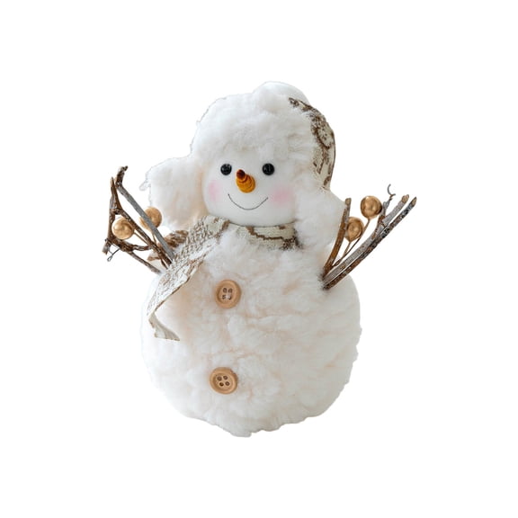 Hvmvliv Stuffed Plush Toys Festive Christmas Snowman Plush Doll Toy Soft Stuffed Holiday Figure for Tabletop Mantel Decor Creating Warm Cozy Ambiance Wonderful Seasonal Gift B