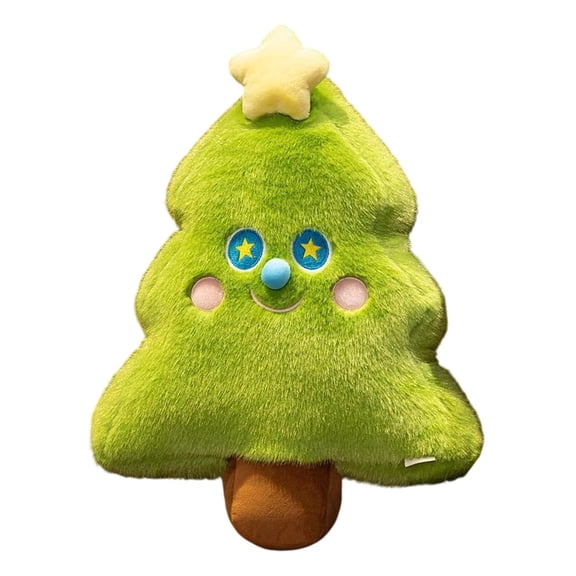 Hvmvliv Stuffed Plush Toys Festive Flannel Christmas Tree Pillow Soft Plush Stuffed Toy for Couch Cushion Living Room Holiday Decor Cozy Nap Companion for Warm Winter Nights Gift Green
