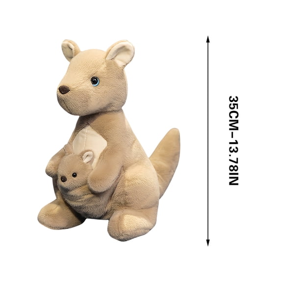 Hvmvliv Stuffed Plush Toys Realistic Kangaroo with Joey Plush Toy Set Soft Stuffed Animals Lifelike Design for Imaginative Play Nature Education Home Decor Collectible Gift B
