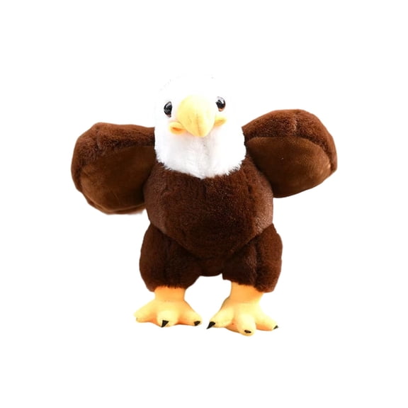 Hvmvliv Stuffed Plush Toys Realistic Simulation Eagle Plush Toy Soft Stuffed Bird of Prey with Detailed Feathers for Home Office Car Decor Collectible Symbolic Courage Gift Brown