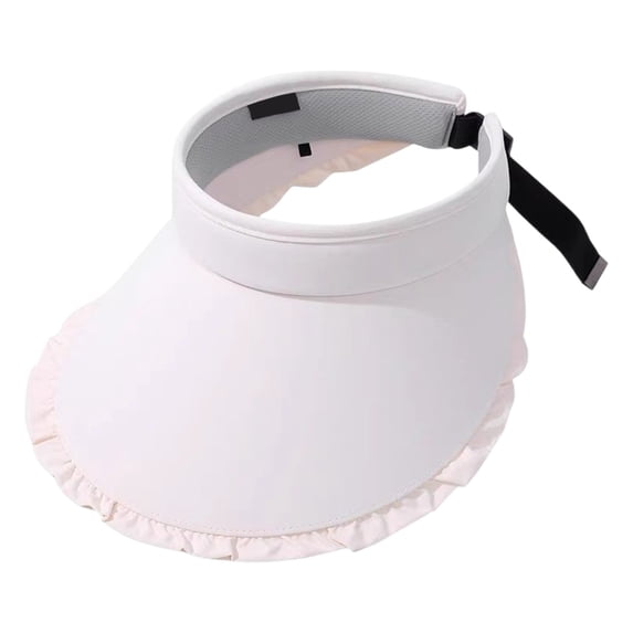 Hvmvliv Sun Hats for Women Sun Visor Hats Women with Wide Lace Brims Adjustables Clip-On Summer Beach Hat Hollow Summer Breathable Hat Ice Silk Fabric for Coolings White