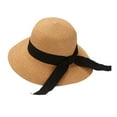 thumbnail image 1 of Hvmvliv Sun Hats for Women Beach Sun Straw Sun Hats for Women Summer Outdoor Breathable Wide Brims Straw Sun Hat Foldable Cap for Summer Travel Khaki, 1 of 6