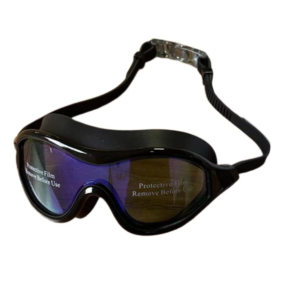 Hvmvliv Swim Goggles Plastic Goggles High-Definition Big-Frame Goggles with Eye Protection and Nose Protection Are Novice Swimming Equipment Black-C