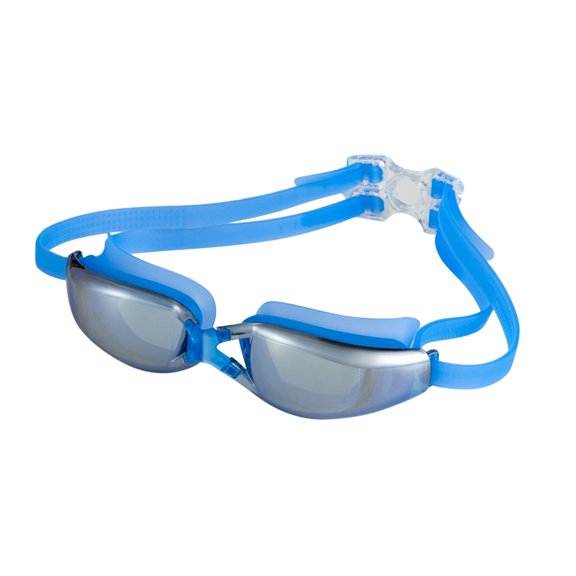 Hvmvliv Swim Goggles Plastic Goggles High-Definition Big-Frame Goggles with Eye Protection and Nose Protection Are Novice Swimming Equipment Blue
