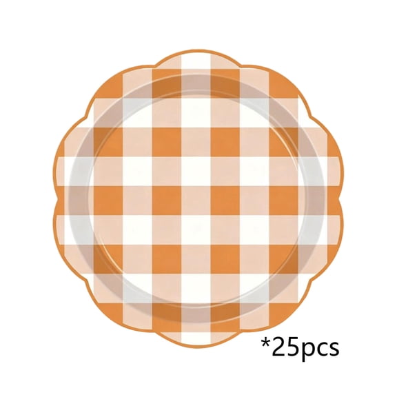Hvmvliv Thanksgiving Fall Pumpkin Paper Plates with Maple Leaf Design Disposable for Party Supplies 25 Pack