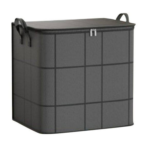 Hvmvliv Thickened Large Capacity Zippered Non-woven Home Storage Bag, Convenient Organizer for Quilts Clothing & Daily Necessities, Multi Compartment Gray