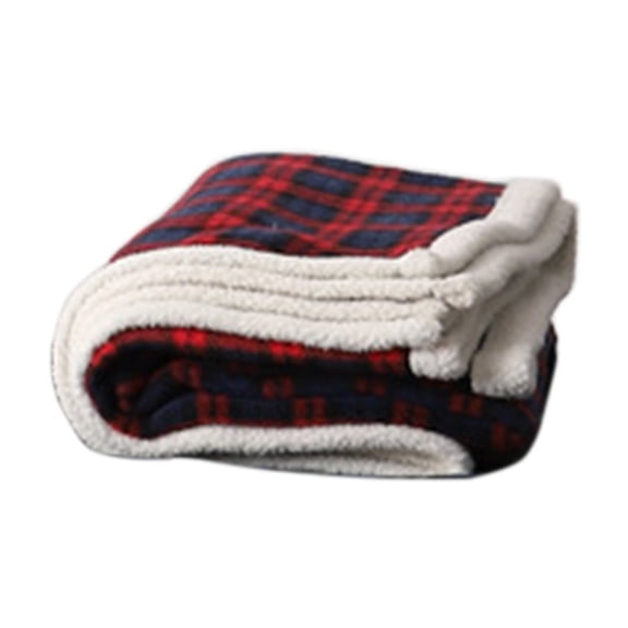Hvmvliv Throw Blankets For Bed 40x55in Natural Lambswool Checkered Pattern Nap Blanket for Office & Home Use All-Season Warmth Breathable Conditioning Quilt Red